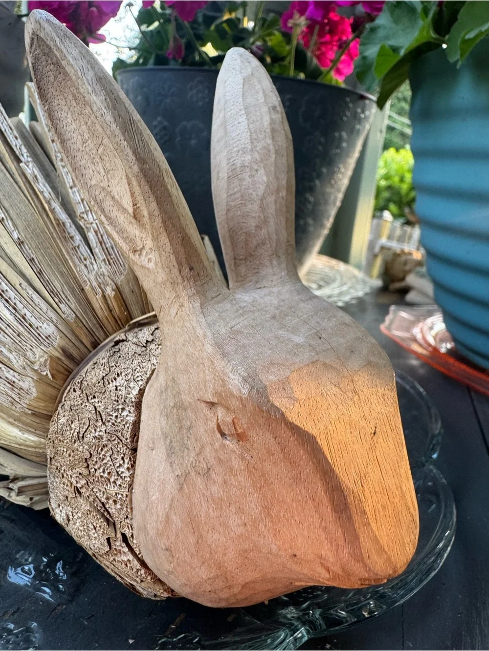 Vintage Primitive Folk Art Rabbit Artist Carved Wooden Head